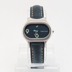 Fastrack Blue Minimalist Oval Watch Y2K Futuristic Art Dial India 30mm